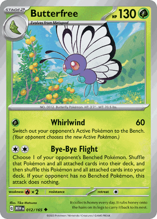 Butterfree Pokémon TCG card art
