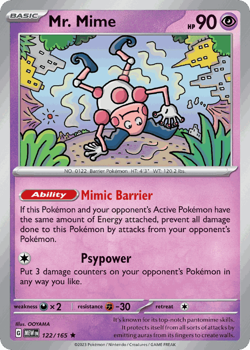 Mr. Mime #122 from 151 - Rare - Illustrated by OOYAMA
