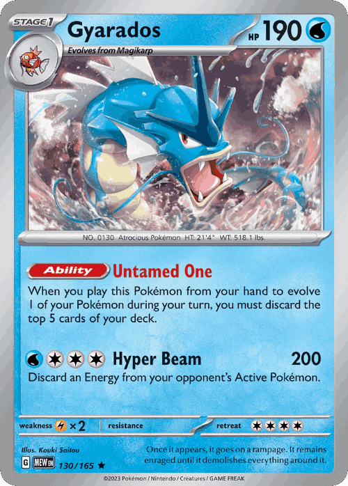 Gyarados #130 from 151 - Rare - Illustrated by Kouki Saitou