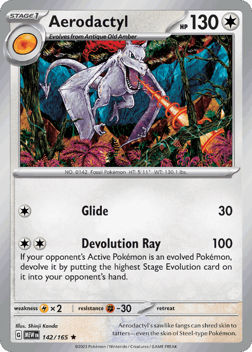 Aerodactyl #142 from 151 - Rare - Illustrated by Shinji Kanda