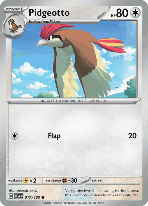 Pidgeotto Pokémon TCG card art