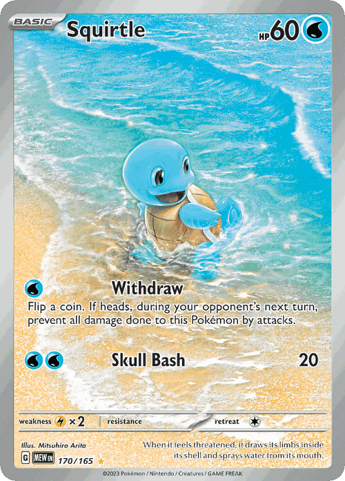 Squirtle #170 from 151 - Illustration Rare - Illustrated by Mitsuhiro Arita