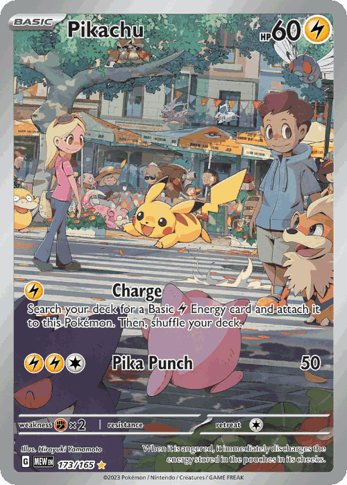 Pikachu #173 from 151 - Illustration Rare - Illustrated by Hiroyuki Yamamoto