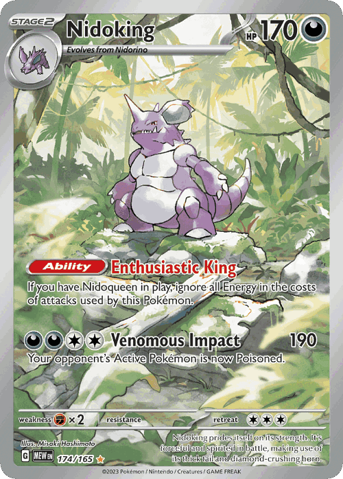 Nidoking #174 from 151 - Illustration Rare - Illustrated by Misaki Hashimoto