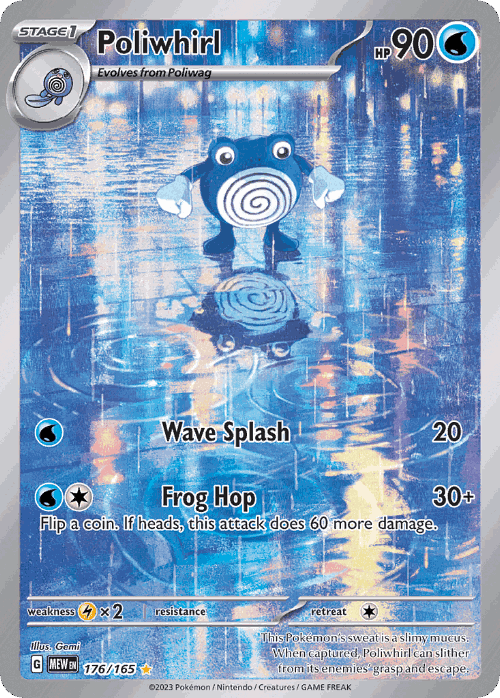 Poliwhirl #176 from 151 - Illustration Rare - Illustrated by Gemi