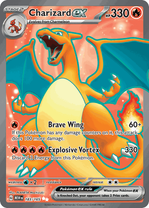 Charizard ex #183 from 151 - Ultra Rare - Illustrated by PLANETA Mochizuki