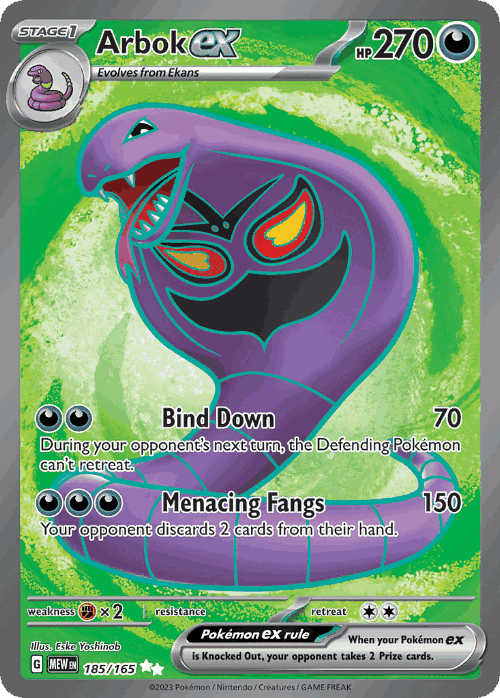 Arbok ex #185 from 151 - Ultra Rare - Illustrated by Eske Yoshinob