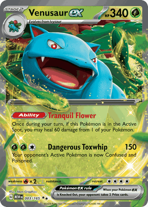 Venusaur ex Pokémon TCG card art