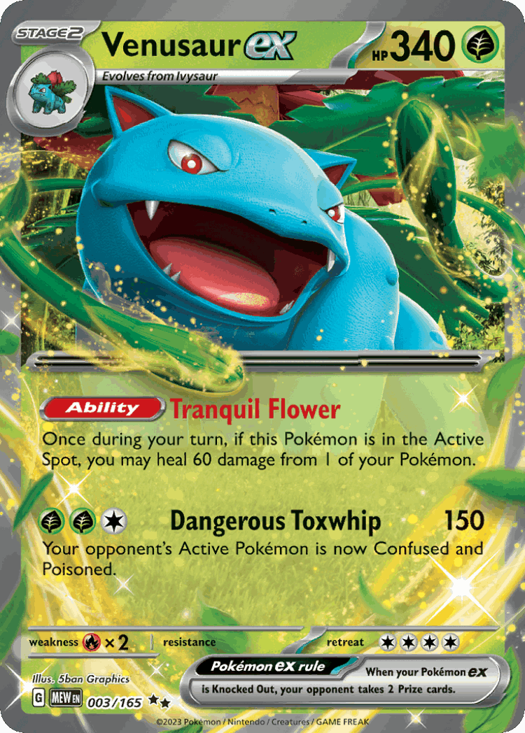 Venusaur ex #3 from 151 - Double Rare - Illustrated by 5ban Graphics