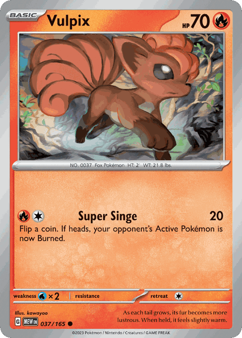 Vulpix #37 from 151 - Common - Illustrated by kawayoo