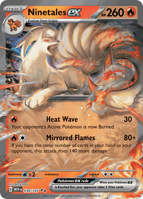 Ninetales ex #38 from 151 - Double Rare - Illustrated by kawayoo
