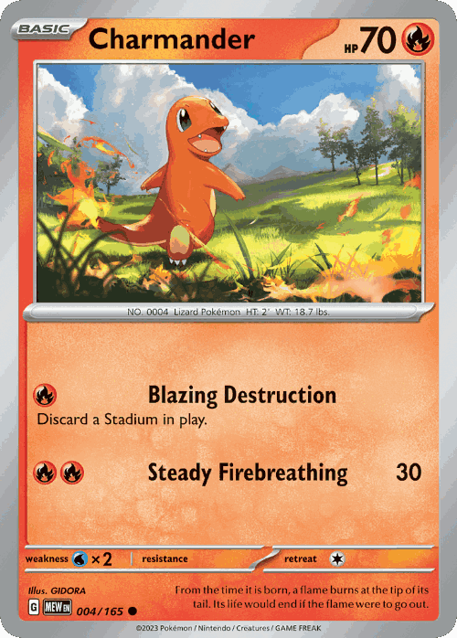 Charmander Pokémon TCG card art