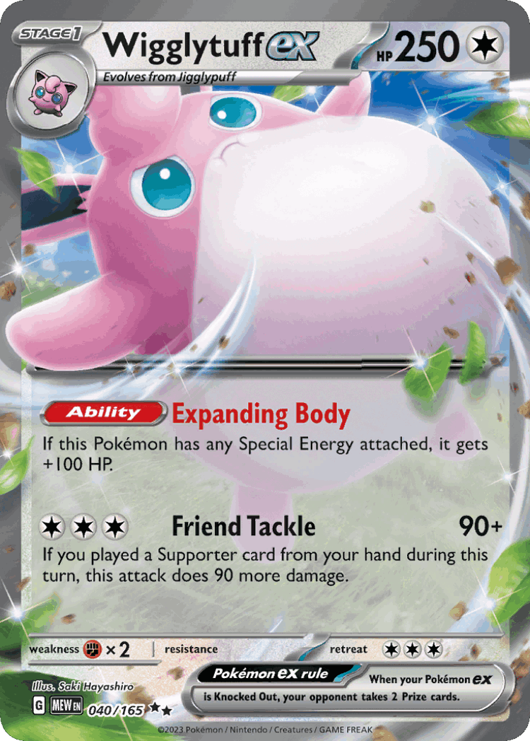 Wigglytuff ex #40 from 151 - Double Rare - Illustrated by Saki Hayashiro
