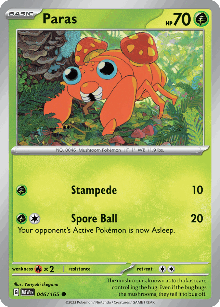 Paras #46 from 151 - Common - Illustrated by Yoriyuki Ikegami