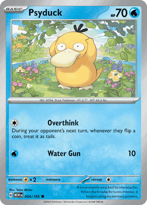 Psyduck #54 from 151 - Common - Illustrated by Taira Akitsu
