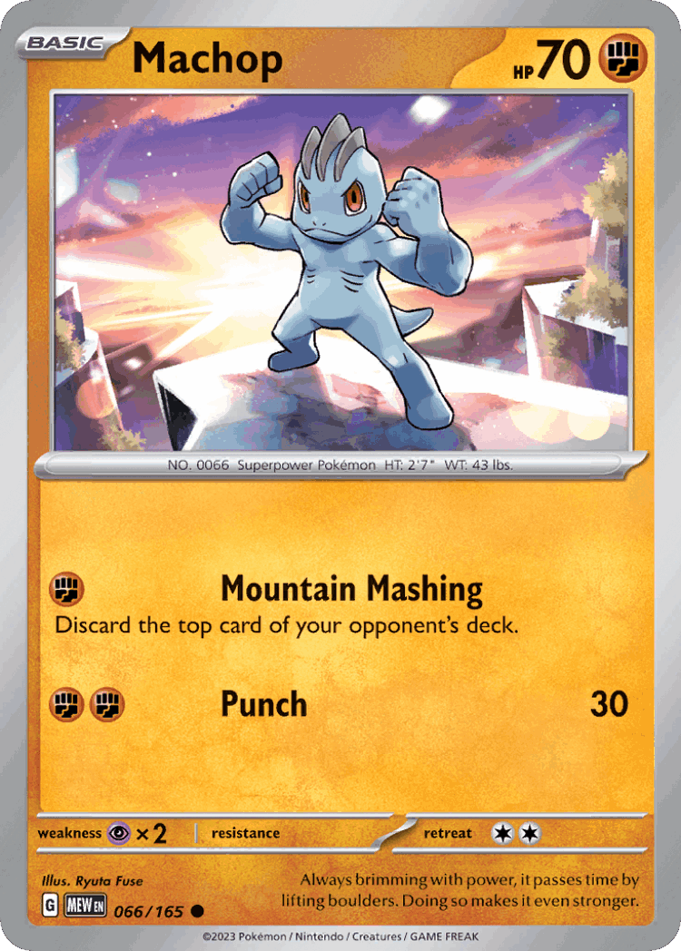 Machop #66 from 151 - Common - Illustrated by Ryuta Fuse