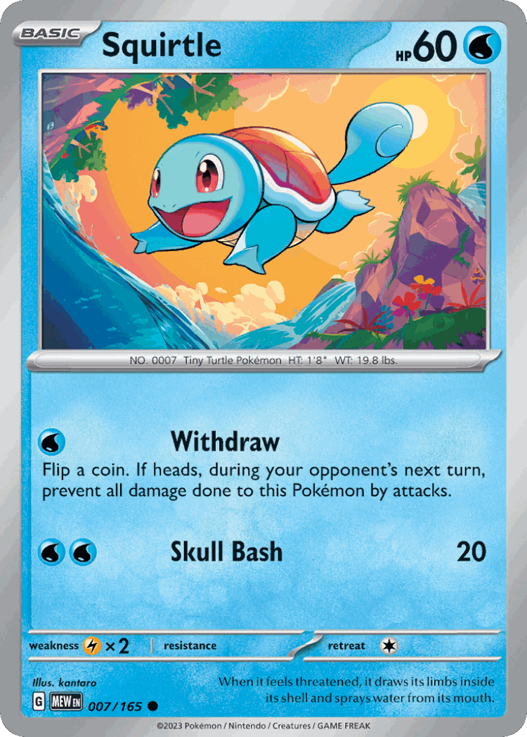Squirtle #7 from 151 - Common - Illustrated by kantaro