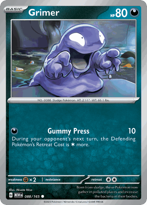 Grimer #88 from 151 - Common - Illustrated by Nisota Niso