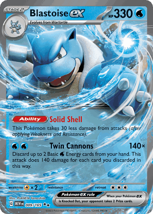 Blastoise ex Pokémon TCG card art