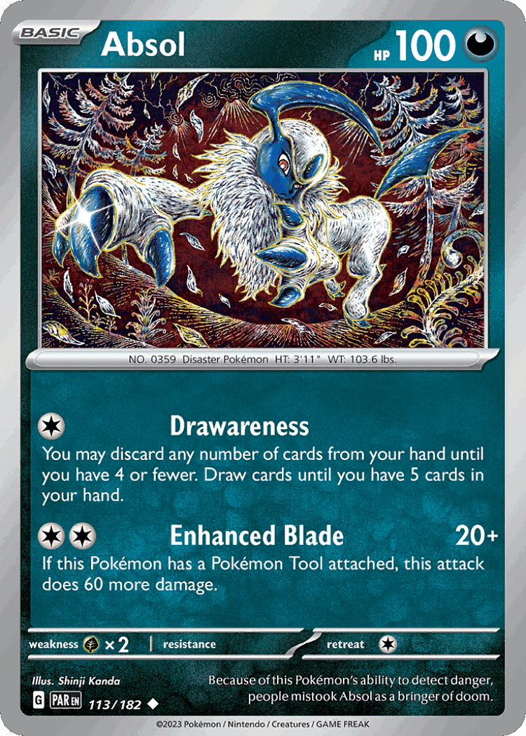 Absol #113 from Paradox Rift - Uncommon - Illustrated by Shinji Kanda