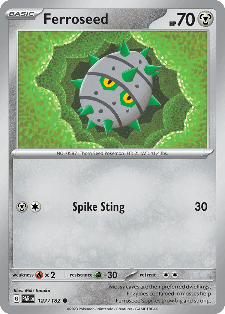 Ferroseed #127 from Paradox Rift - Common - Illustrated by Miki Tanaka