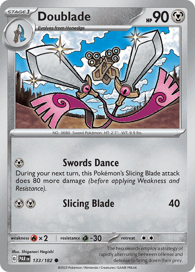 Doublade #133 from Paradox Rift - Common - Illustrated by Shigenori Negishi