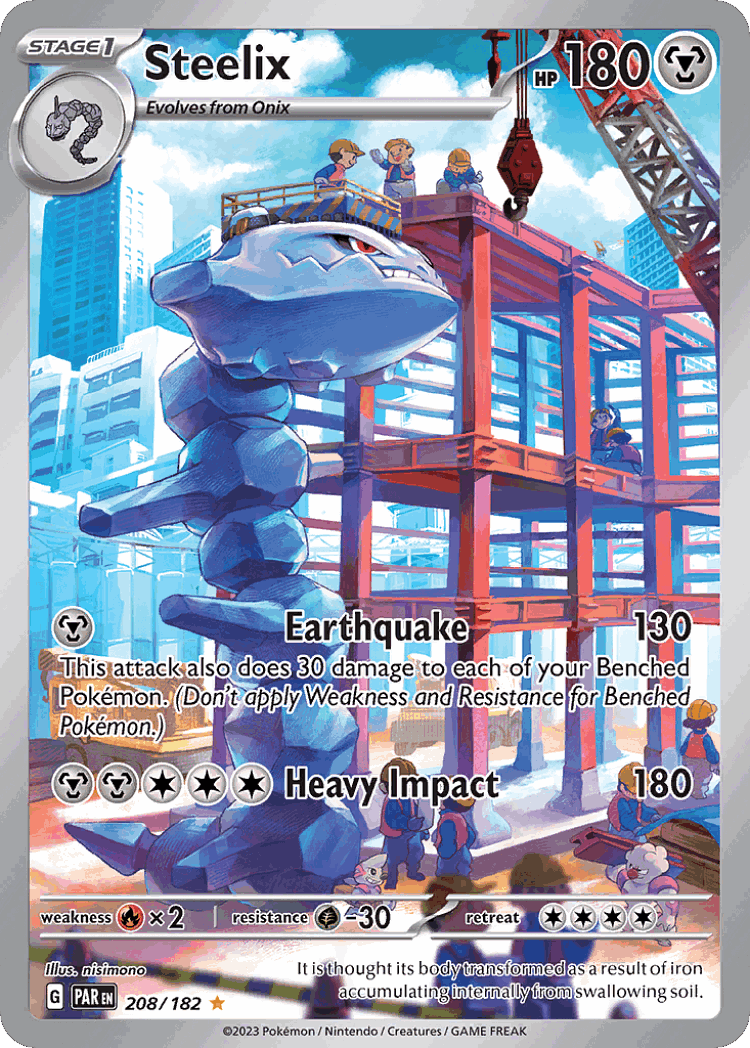 Steelix #208 from Paradox Rift - Illustration Rare - Illustrated by nisimono
