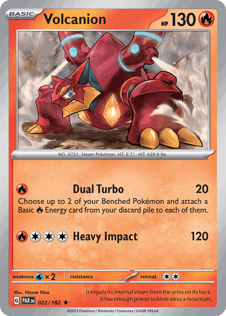 Volcanion #22 from Paradox Rift - Rare - Illustrated by Nisota Niso