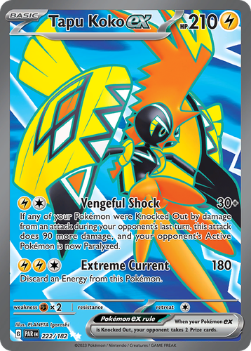 Tapu Koko ex #222 from Paradox Rift - Ultra Rare - Illustrated by PLANETA Igarashi
