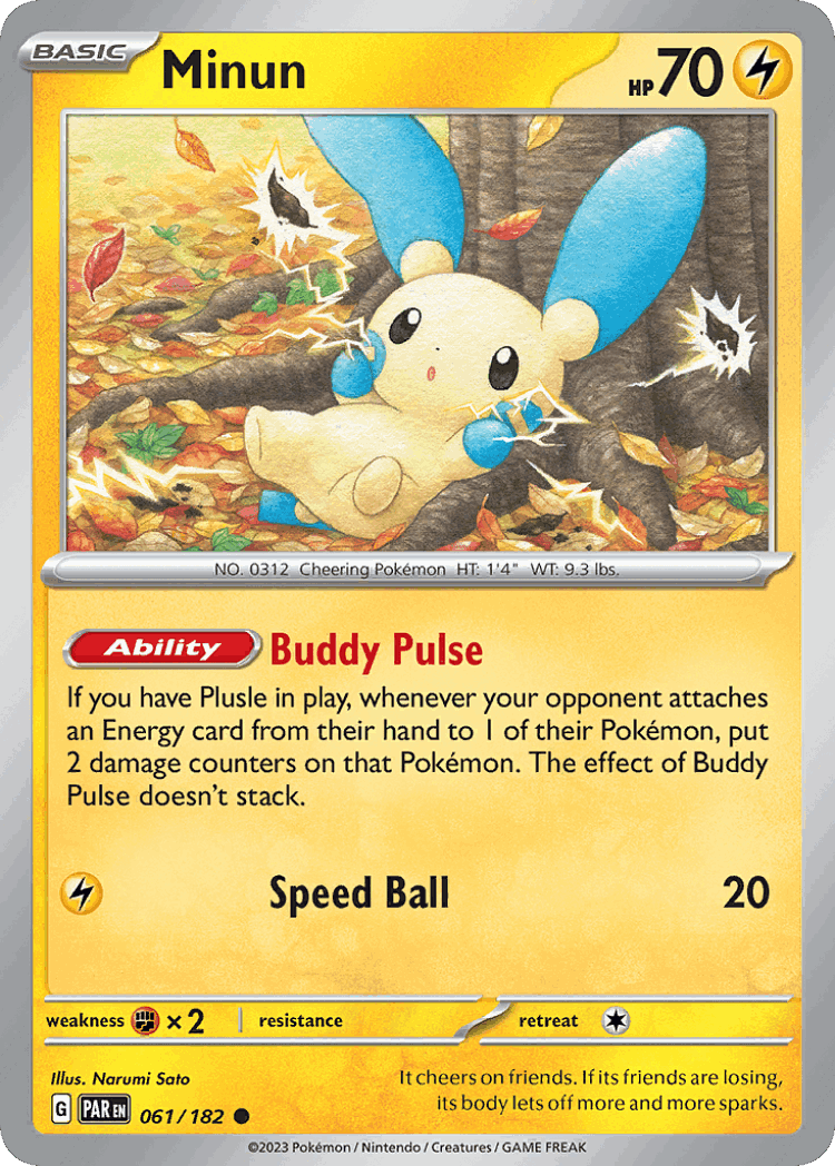 Minun #61 from Paradox Rift - Common - Illustrated by Narumi Sato