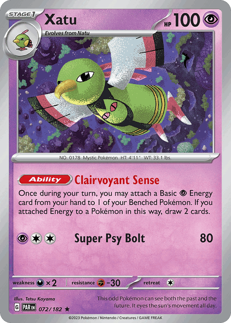 Xatu #72 from Paradox Rift - Rare - Illustrated by Tetsu Kayama