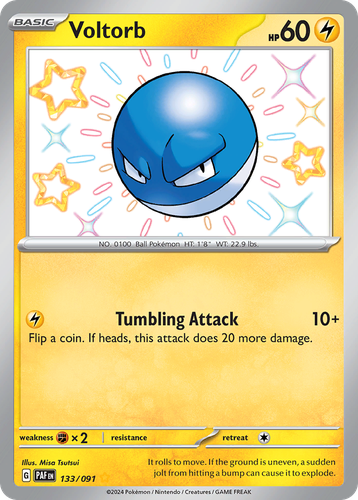 Voltorb #133 from Paldean Fates - Shiny Rare - Illustrated by Misa Tsutsui