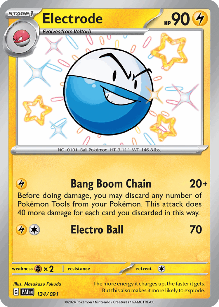 Electrode #134 from Paldean Fates - Shiny Rare - Illustrated by Masakazu Fukuda