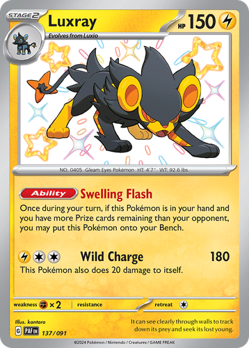 Luxray #137 from Paldean Fates - Shiny Rare - Illustrated by kantaro