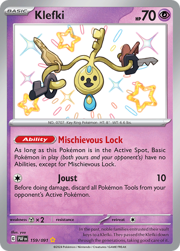 Klefki #159 from Paldean Fates - Shiny Rare - Illustrated by yuu