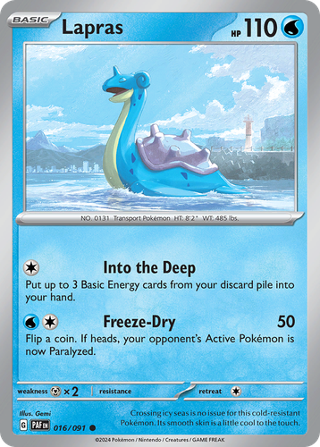 Lapras #16 from Paldean Fates - Common - Illustrated by Gemi