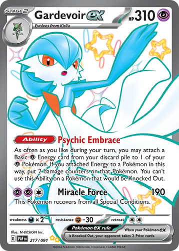 Gardevoir ex #217 from Paldean Fates - Shiny Ultra Rare - Illustrated by N-DESIGN Inc.