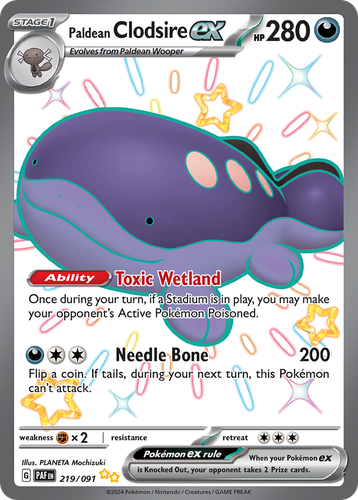Paldean Clodsire ex #219 from Paldean Fates - Shiny Ultra Rare - Illustrated by PLANETA Mochizuki