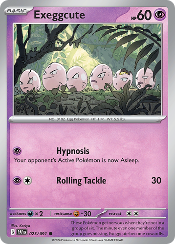 Exeggcute #23 from Paldean Fates - Common - Illustrated by Kariya