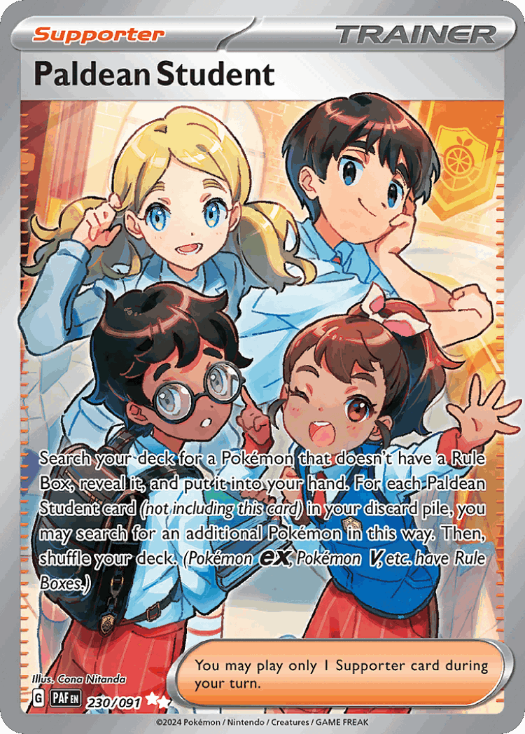 Paldean Student #230 from Paldean Fates - Ultra Rare - Illustrated by Cona Nitanda