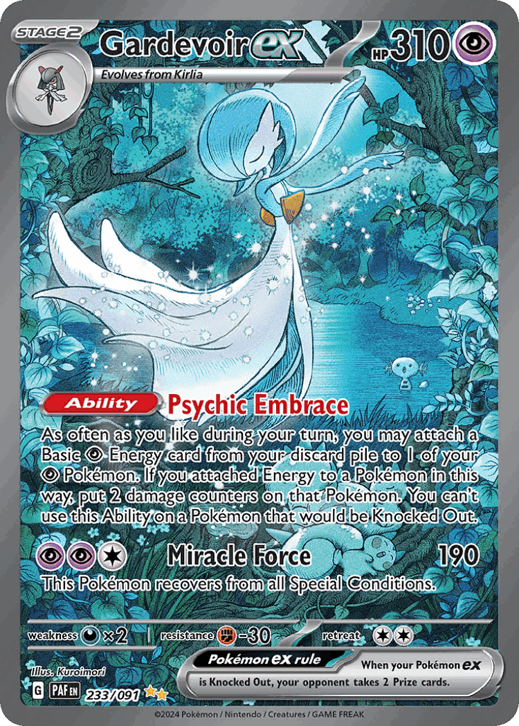 Gardevoir ex #233 from Paldean Fates - Special Illustration Rare - Illustrated by Kuroimori