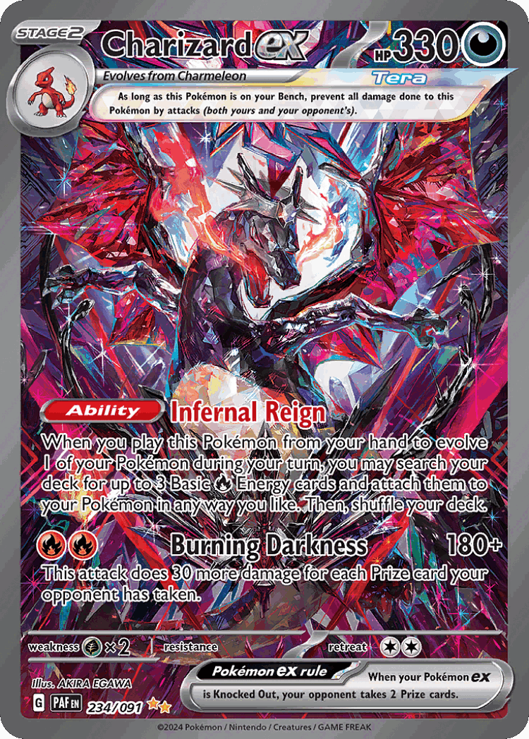 Charizard ex #234 from Paldean Fates - Special Illustration Rare - Illustrated by AKIRA EGAWA