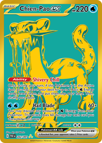 Chien-Pao ex #242 from Paldean Fates - Hyper Rare - Illustrated by aky CG Works