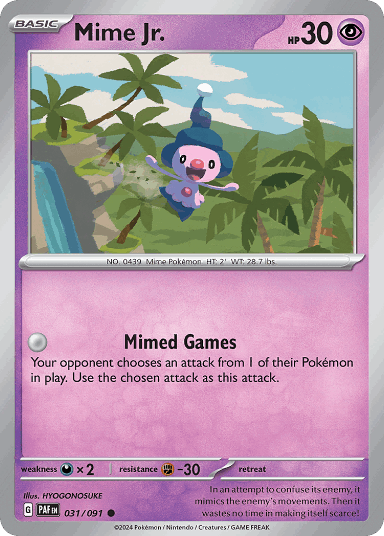 Mime Jr. #31 from Paldean Fates - Common - Illustrated by HYOGONOSUKE