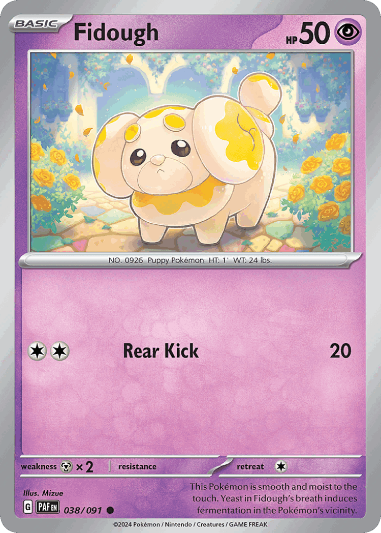 Fidough #38 from Paldean Fates - Common - Illustrated by Mizue