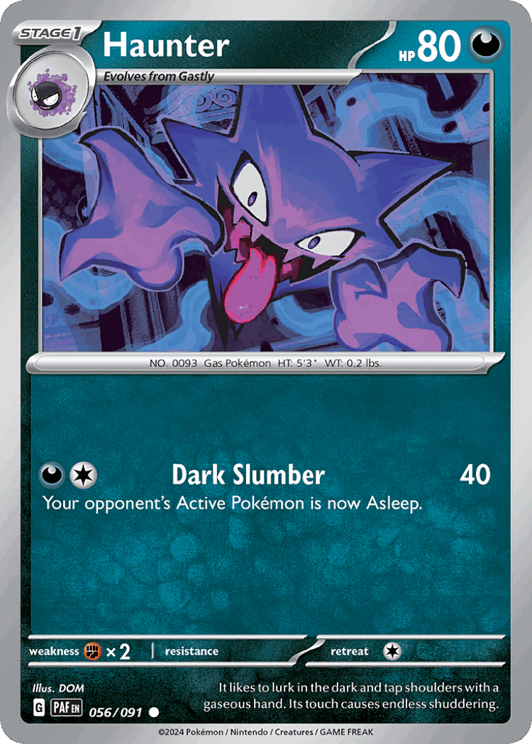 Haunter #56 from Paldean Fates - Common - Illustrated by DOM