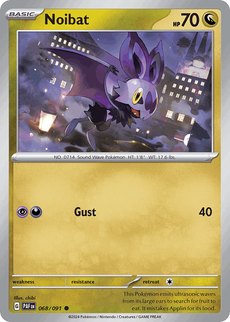 Noibat #68 from Paldean Fates - Common - Illustrated by chibi