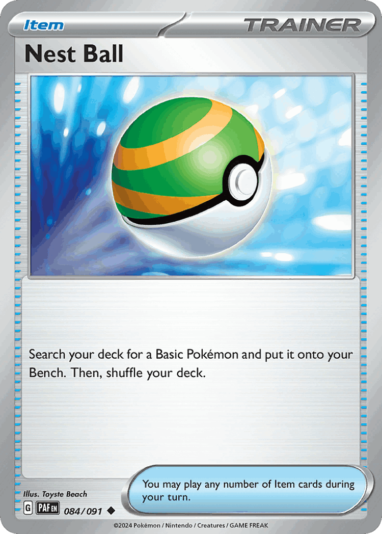 Nest Ball #84 from Paldean Fates - Uncommon - Illustrated by Toyste Beach