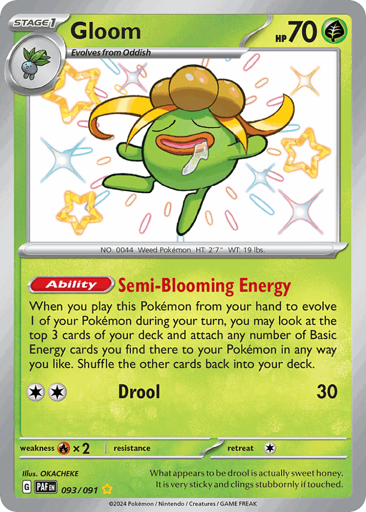 Gloom #93 from Paldean Fates - Shiny Rare - Illustrated by OKACHEKE