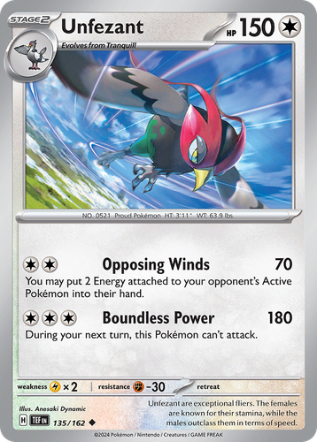 Unfezant 135, Temporal Forces